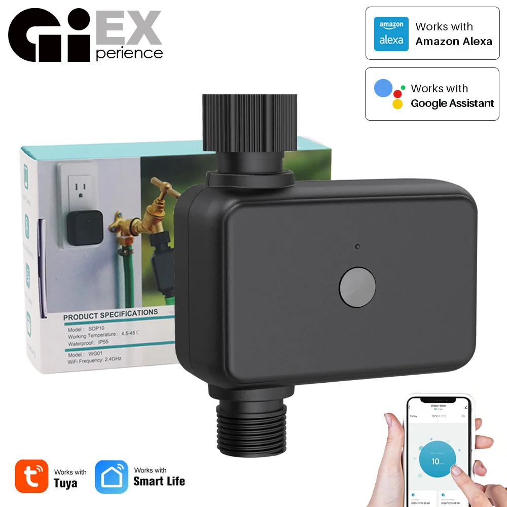 WIFI Watering Timer IP55 Automatic Drip Irrigation Garden Water Controller Valve Google Assistant Smart Home,Alexa Bluetooth