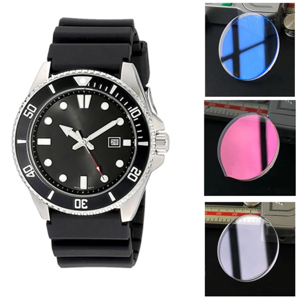 Verre plat de montre de saphir 32.7mm x 2.7mm pour le bleu/rouge/transparent en option d'accessoires de remplacement de MDV-106 de mol