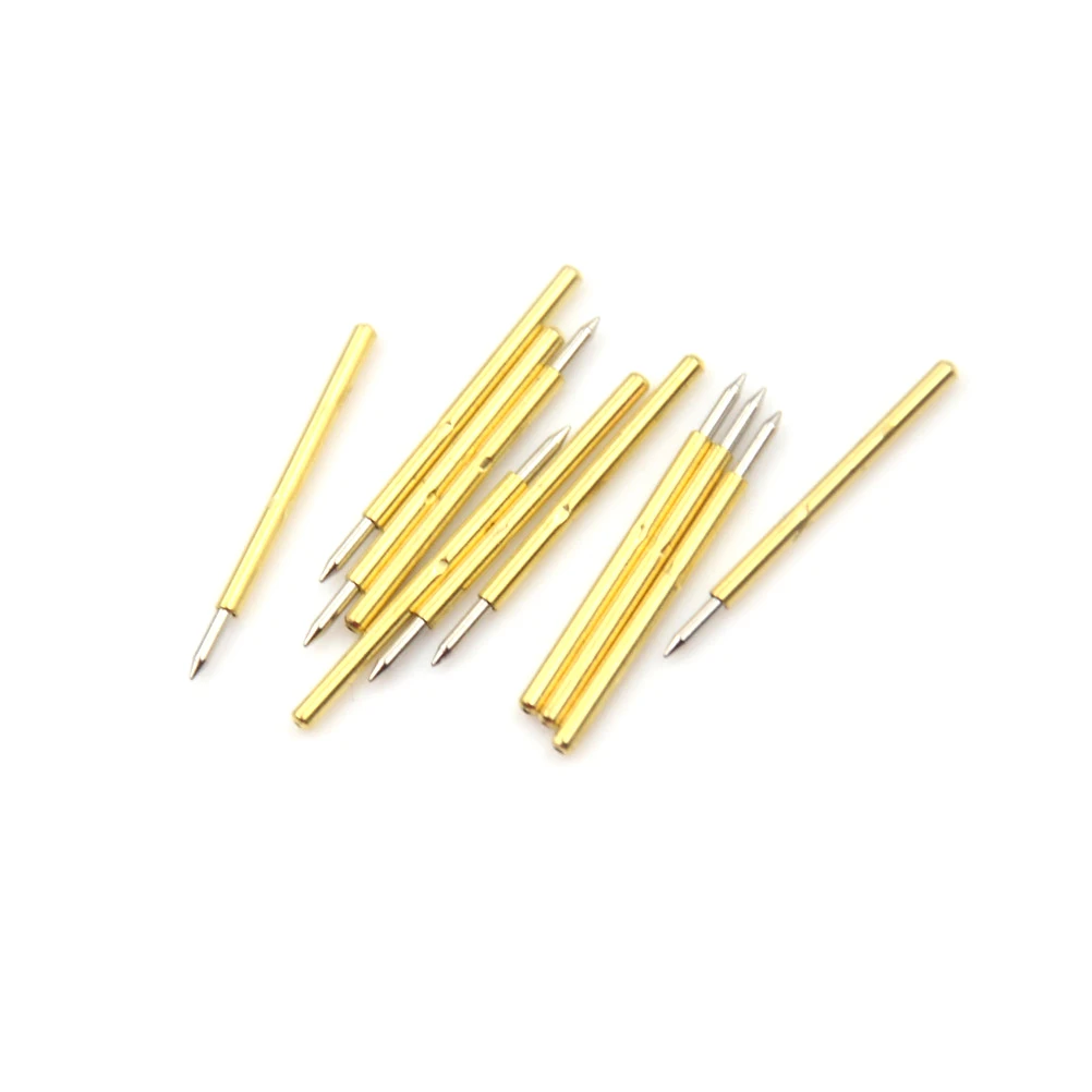 100pcs Spring Test Probe Pogo Pin P75-B1 Dia 1.02mm 100g Cusp Spear Gold Plated For Test Tools