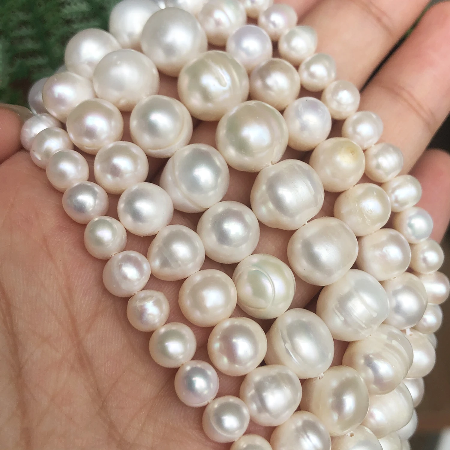 Natural Freshwater Pearls Beads White Pearls Beads For Women Jewelry Making DIY Bracelet Ear Studs 15\'\' 6mm 8mm 9mm 10mm 11mm