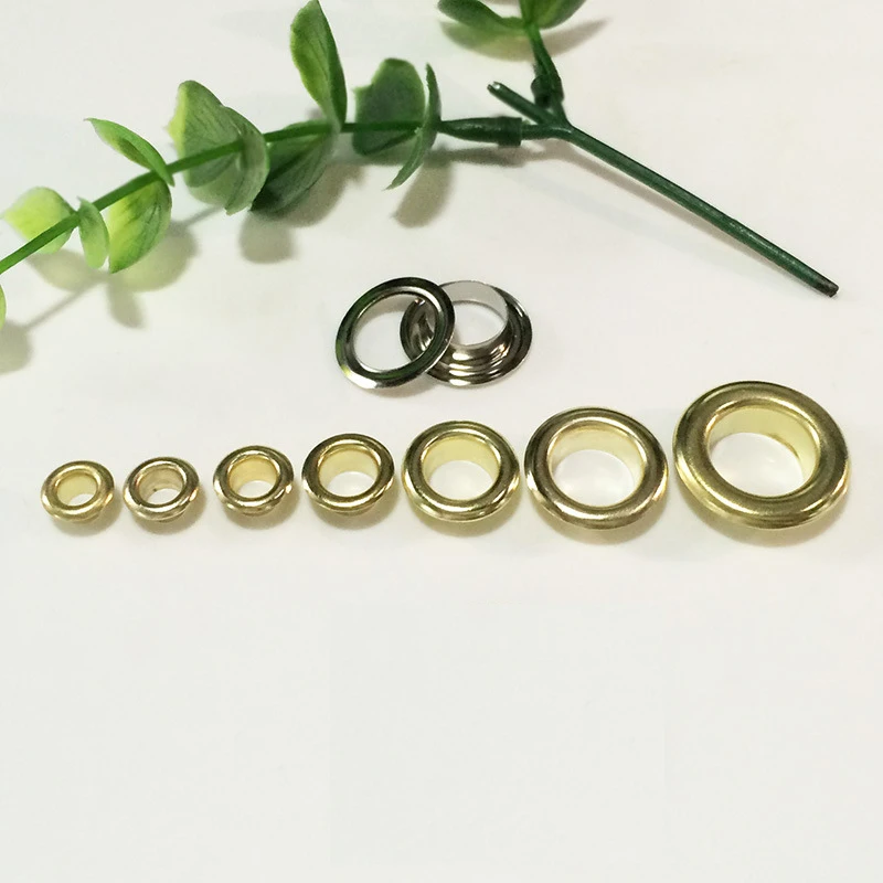 Wholesale 100 Sets 1.5mm-8mm Inner Size Plating Eyelets Rivets Metal Buttonholes Buckle Clothing Buttons Accessories