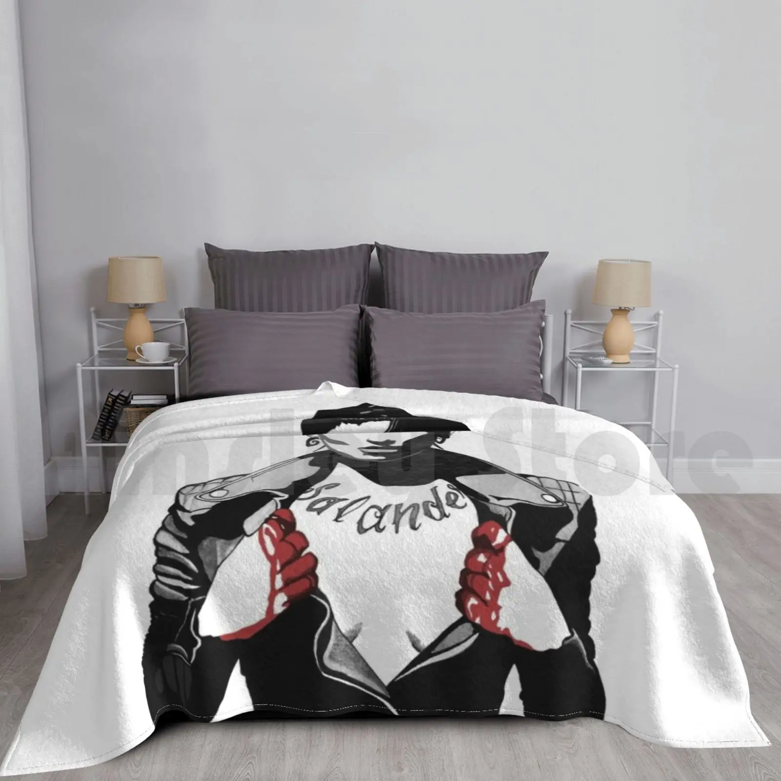 Lisbeth Salander Blanket Fashion Custom The Girl With The Dragon Tattoo Lisbeth Salander Mara Portrait Blood Ink