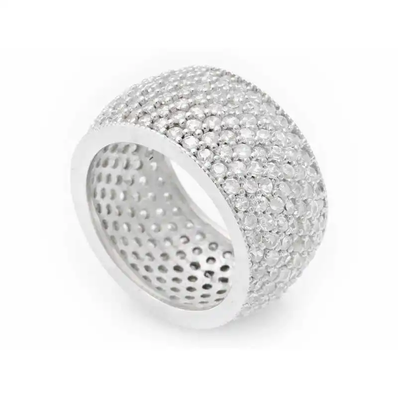 Sterling Silver 7 Rows White Tamtur Women's Wedding Ring Zircon Stone 925 Sterling Jewelry Wedding Party Birthday Gift - Box - Women - Fashion - Botiva - Size - Turkish - Patterned Embroidered