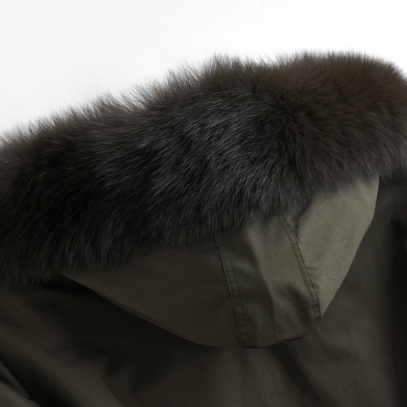 Fur Boollili Fox Collar Parka Mens Jackets Coats Real Rabbit Fur Liner Coat Winter Jacket Men Long Coats Warm Parkas