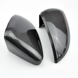 2 pieces For VW Golf MK7 7.5 GTI 7 7R Mirror Covers Caps RearView Mirror Case Cover Carbon Look Bright Black Matte Chrome Cover