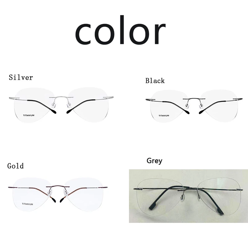 Large Frame Titanium Pilot Reading Glasses Ultralight Elasti Men Women Rimless Presbyopia Eyeglasses  +1 +1.25 +1.75 to +4 L3