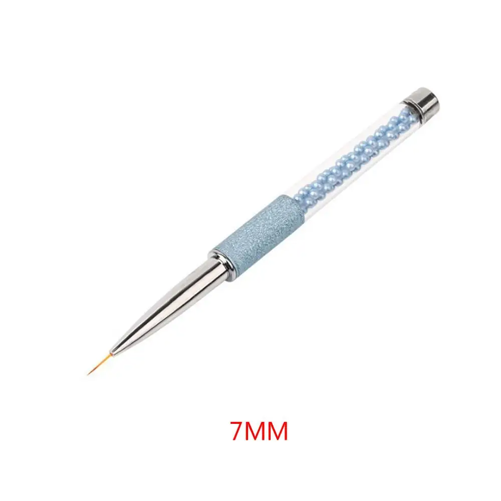 1Pc 네일 아트 라이너 드로잉 브러쉬 펜 네일 브러쉬 블루 라인 석 크리스탈 핸들 DIY 매니큐어 네일 아트 도구 002