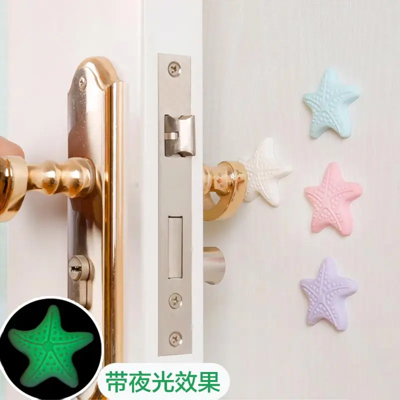 

1pc Luminous Starfish Silicone Door Rear Crash Pad Door Handle Mute Fender Thickness Protection Mat Shockproof Pad Doorstop