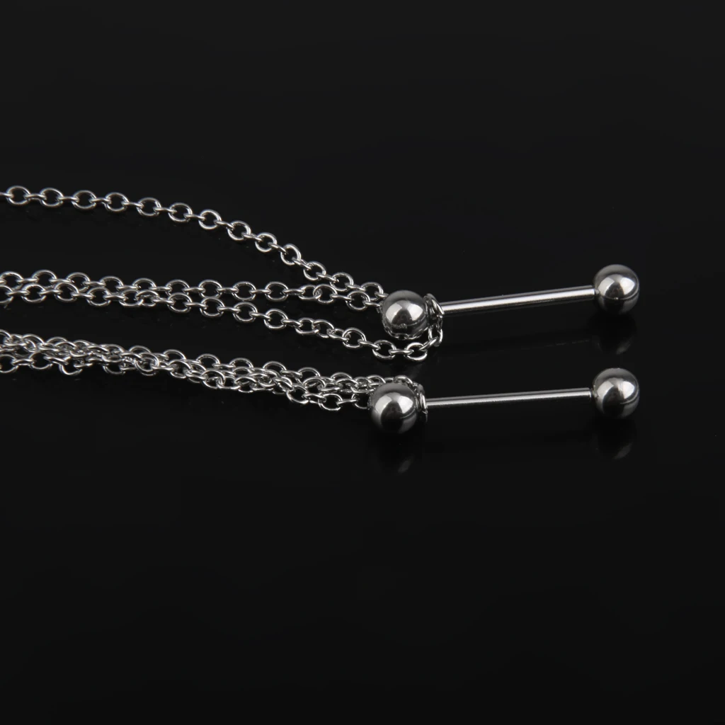 Stainless Steel Nipple Rings Nipple Chain  Nipple Barbell  Piercing Nipplerings for Women 14G image 4