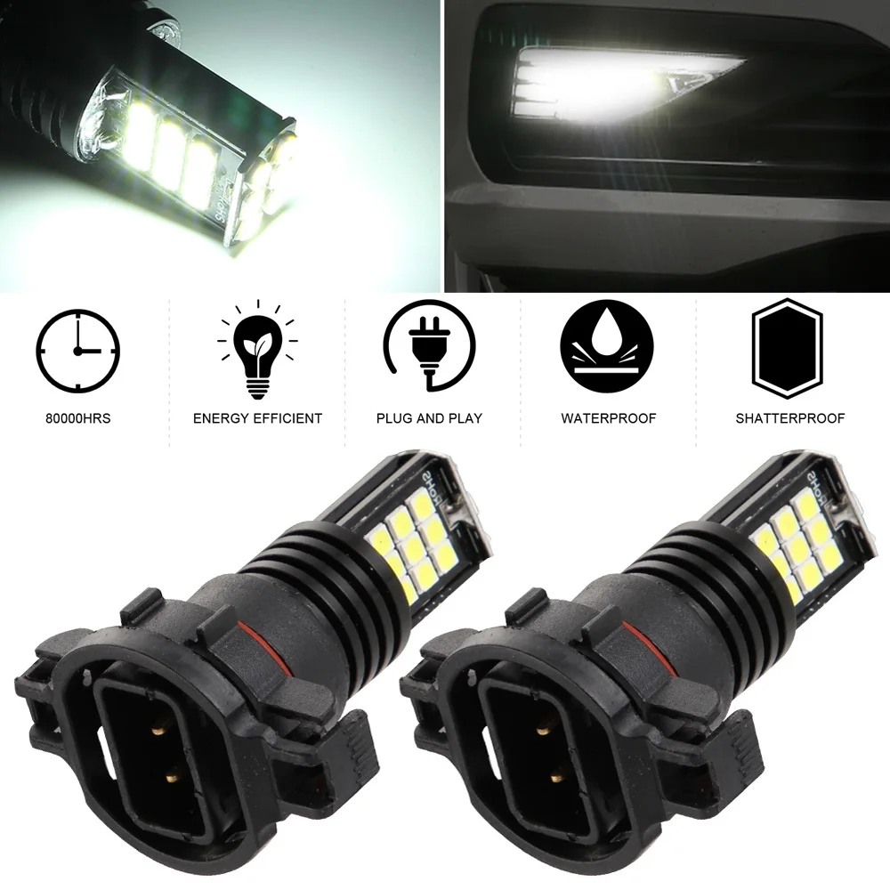 2pcs 6000K 2400LM H4/H8 H9 H11/H7/H16/9005 HB3/9006 HB4 5202 Automotive Fog Lamp Bulb Waterproof 3030SMD 3x8 LED Car Signal Lamp