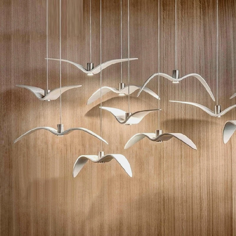 Modern bird living room chandelier led lighting post-modern seagulls light creative bedroom dining kitchen hanging lamps