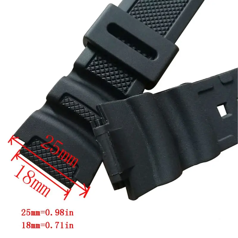 Silicone Watch Strap Stainless Steel Buckle Sport Wristband for CAsio SGW-100 667C