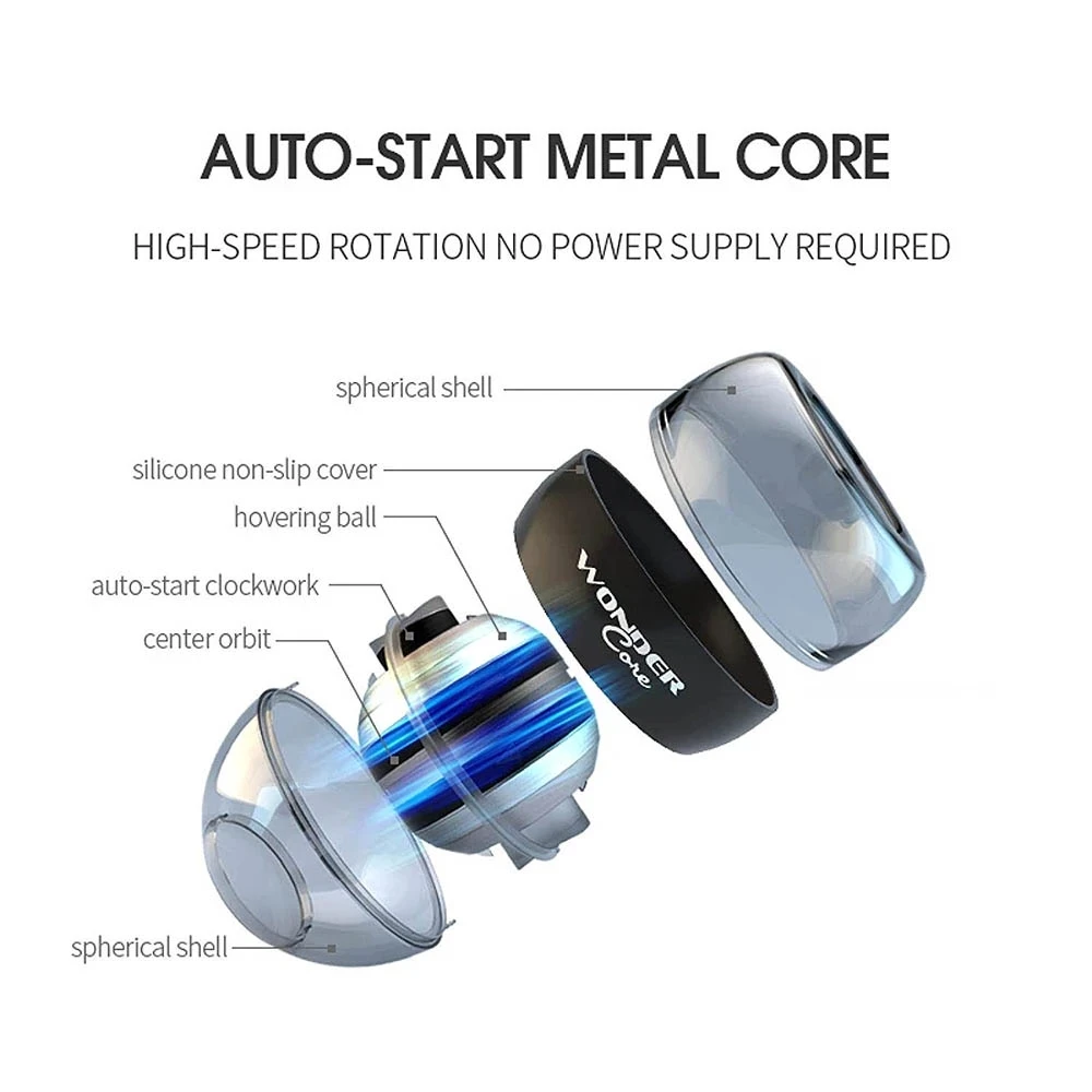 Bola de muñeca LED de arranque automático, bola giroscópica de potencia giroscópica con contador de brazo, entrenador muscular de mano, Fitness, ITSMART