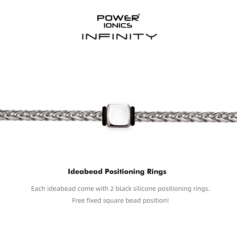 Power Ionics 1pc New Trendy 8mmx8mm IDEA BEAD Pendant Accessories For INFINITY Series Men Women Bracelet Anklet Necklace