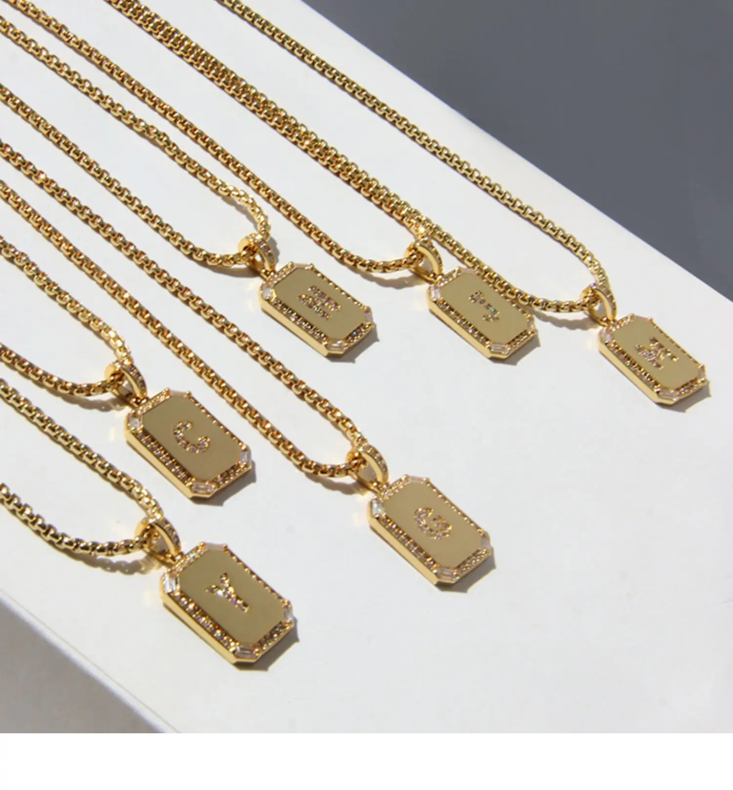 Brass With 18K Gold Zircon Letter Pendant Necklaces Women Jewelry Punk Party T Show Designer Club Ins Rare Japan Korean