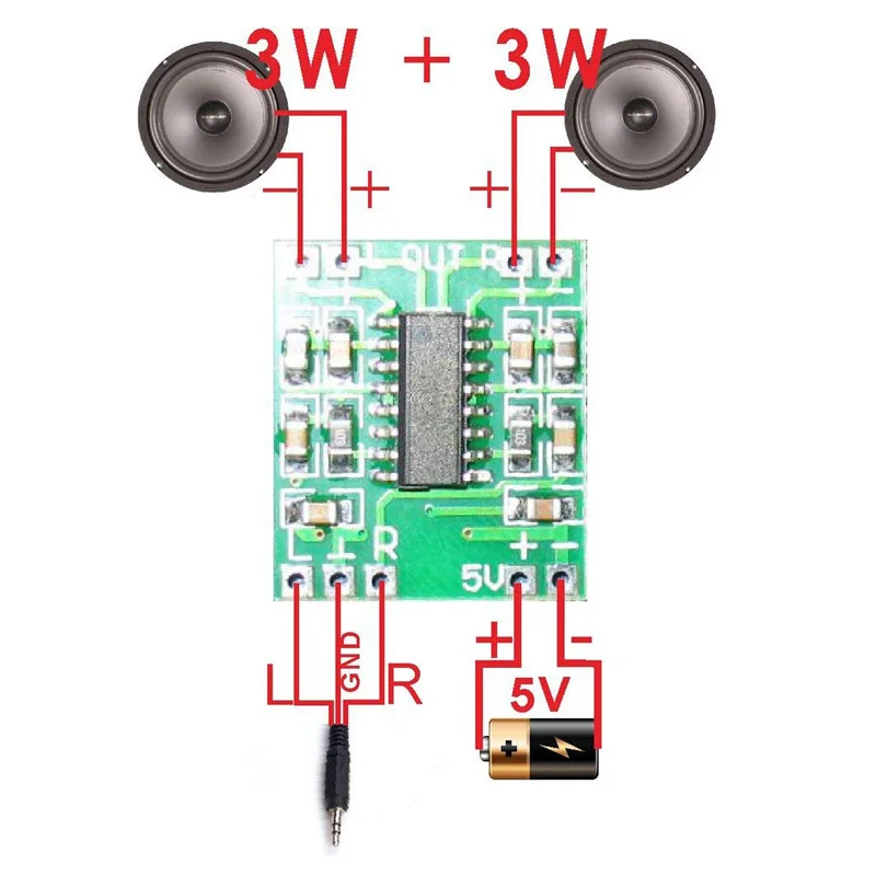 5/10Pcs Mini PAM8403 USB Digital Audio Amplifier Board Module 2 * 3W Class D Digital 2.5V To 5V Power Amplifier Board