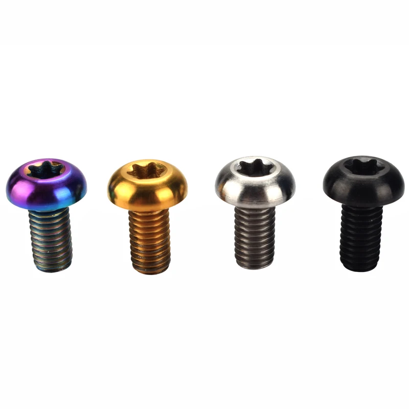 M5*10mm Titanium Alloy Disk Brake Rotor Screws T25 Torx MTB Mountain Road Bike Brake Rotor Ti Colorful Bolts