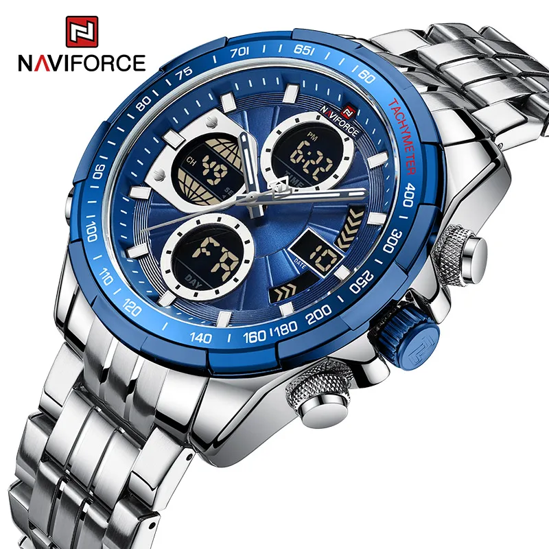 NAVIFORCE Luxury Brand Male Watches Fashion Quartz Chronograph Men\'s Watch Digital Sport Waterproof Wristwatch Relogio Masculino