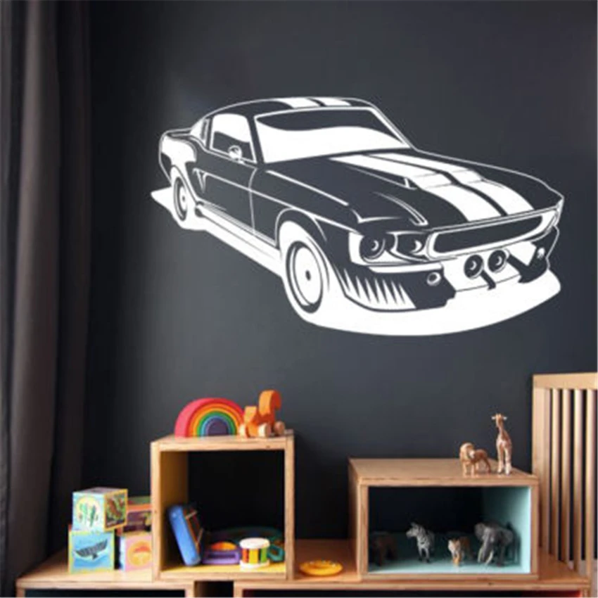 Large Size Car Wall Sticker Mustang Shelby Muscle Car Wall Art Sticker Decal Quote Decals Living Room Home Decoration Decor Mur