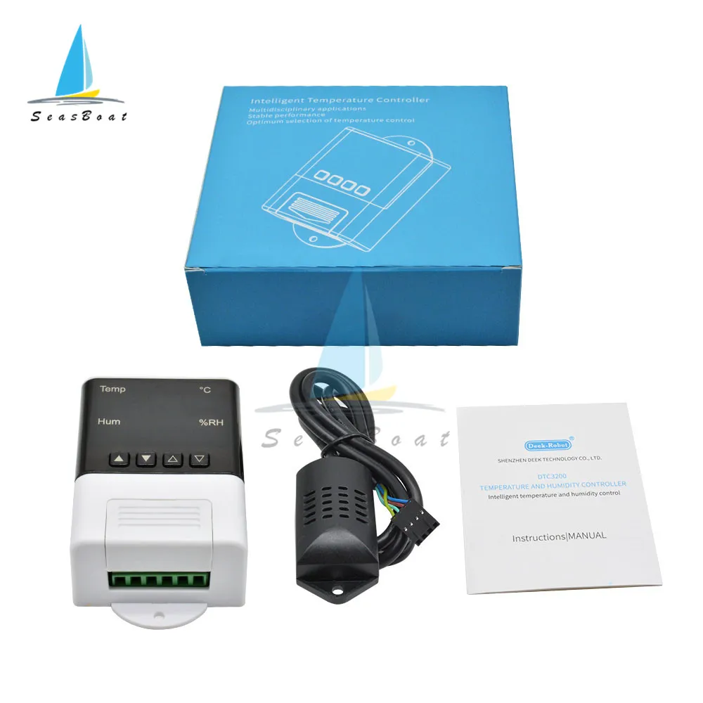 Imagem -05 - Digital Led Termostato Higrostato Temperatura Controlador de Umidade Aquário Incubadora Termorregulador Sht20 Sensor ac 110220v