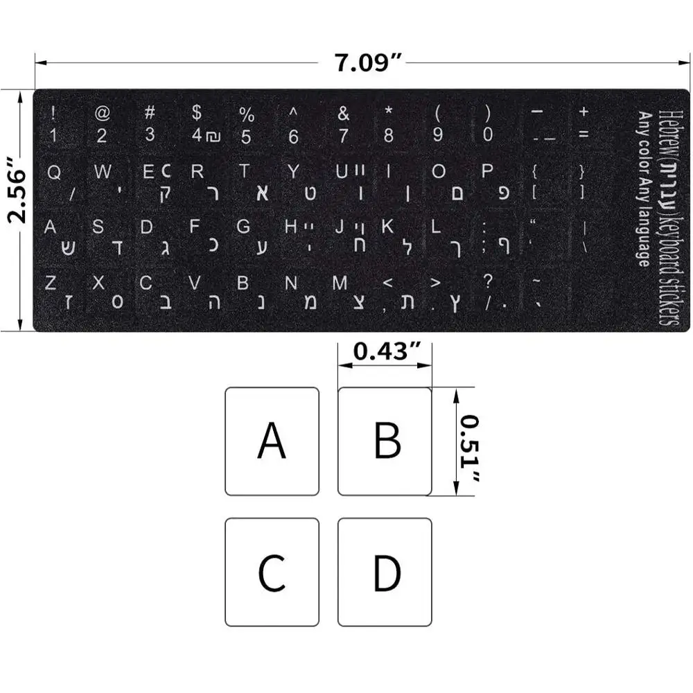 Matte Anti-Glare Russian/French/Spanish/Japanese/German/Arabic/Korean/Italian/Turkey/Thailand Keyboard Stickers Black Background