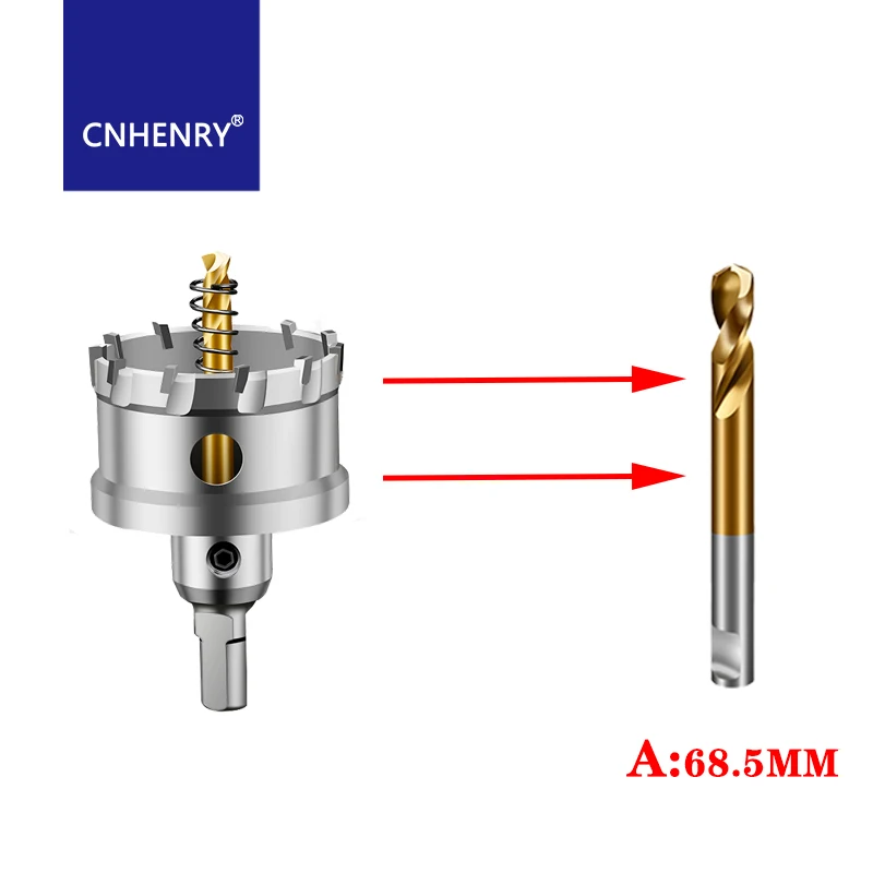 5 Chiếc TCT Cưa Lỗ Khoan 68Mm 55Mm Mạ Titan Trung Tâm Mũi Khoan Phi Công Pin Khoan Cưa Lỗ Khoan bit