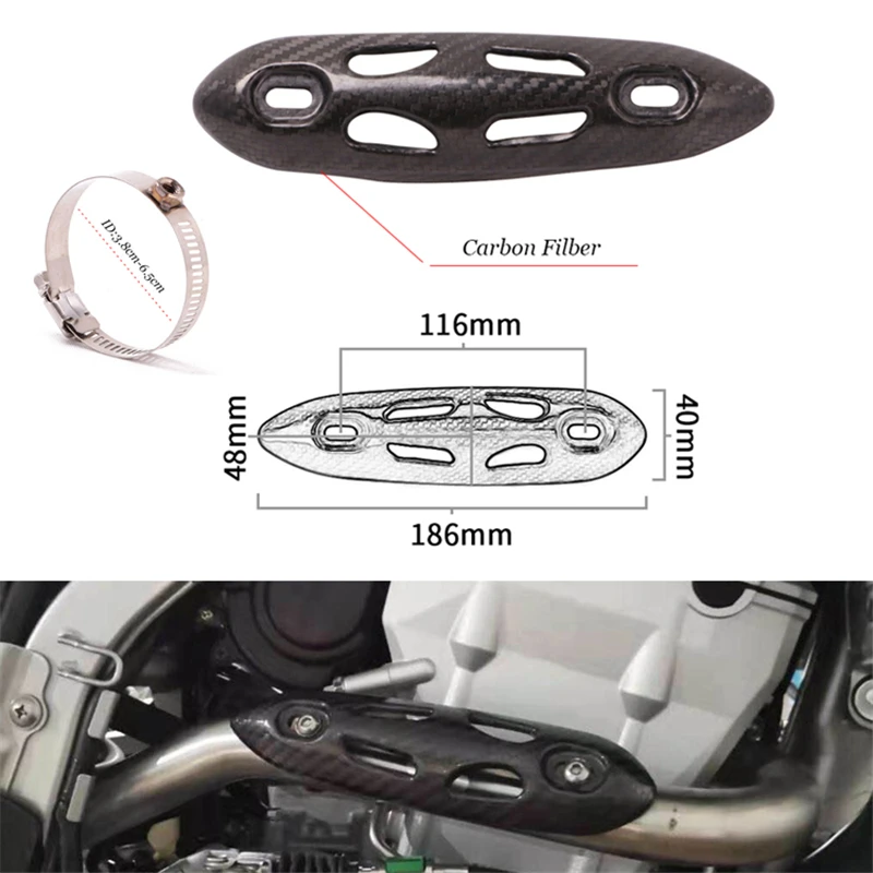 Motorcycle Exhaust Muffler Carbon Fiber Protector Escape Heat Shield Cover Guard Anti-scalding Cover For z900 Pit Bike Vintage