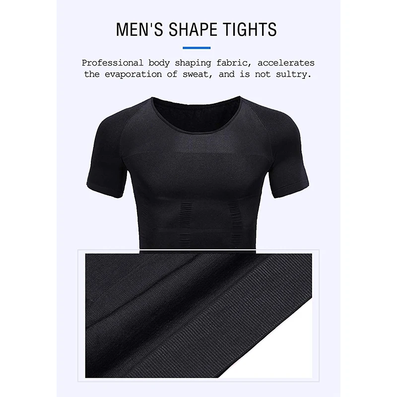 Mens Slimming Body Shaper Shirt Abs Abdomen Slim Tummy control Shapewear Tight Tank Tops Compression Workout Undershirt Corset