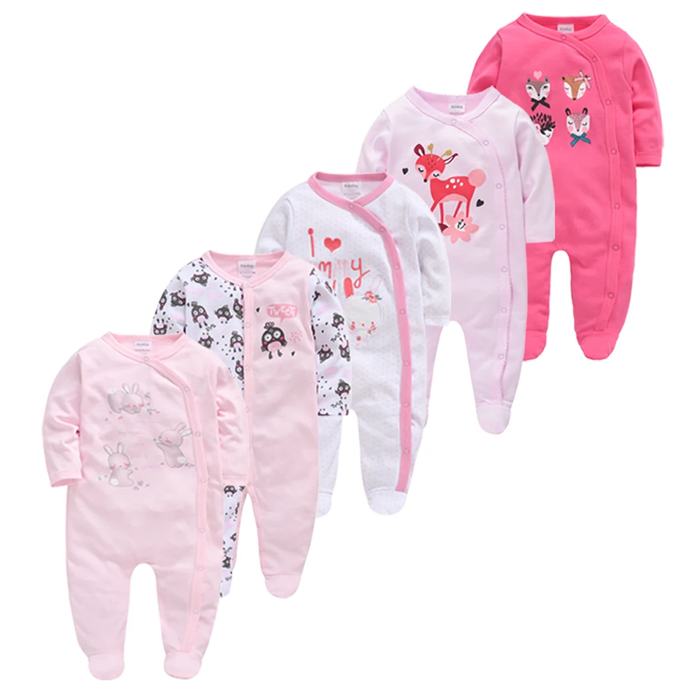 5pcs Honeyzone Winter Toddler Animal Footies New Born Baby Clothes Set Soft Breathable Pyjama Ubranka Dla Niemowlat Clothing Set