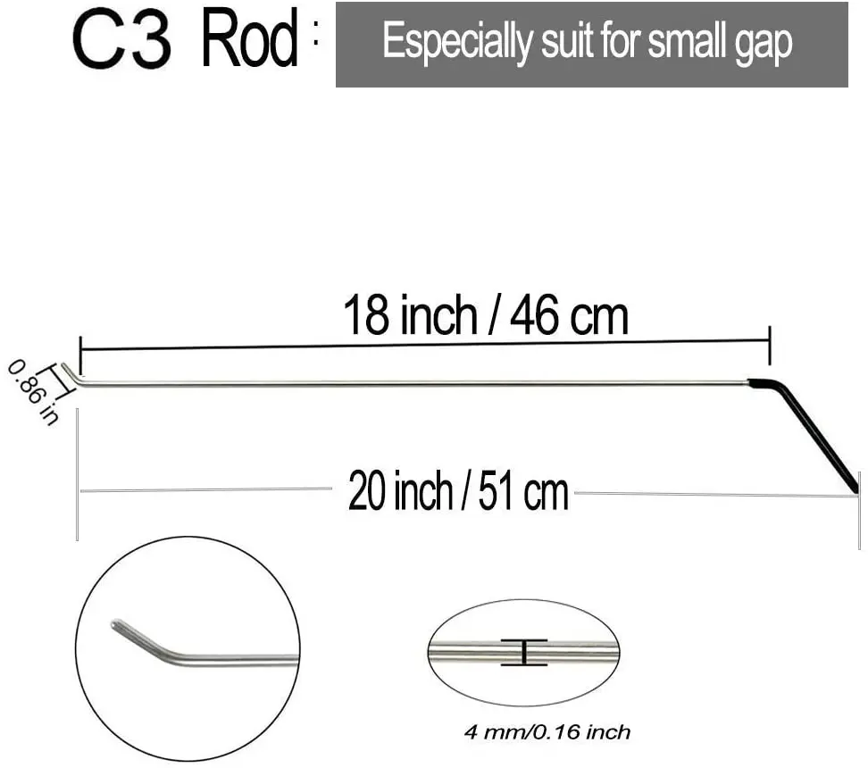 Furuix Car Paintless Dent Repair Style Rod Tools Kits for Auto Body Car Hail Damage Door Dings Repair