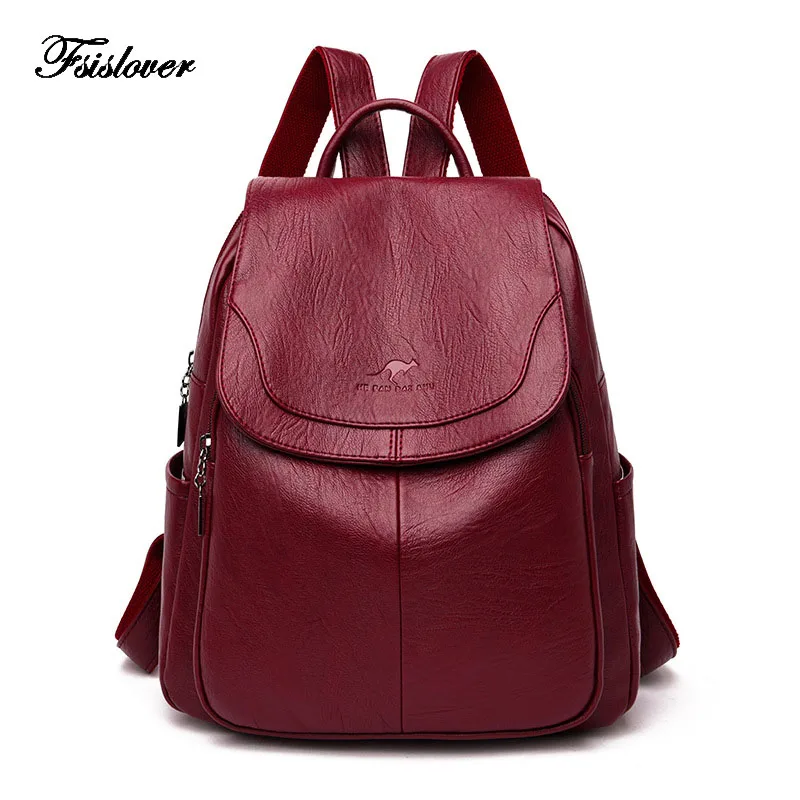 100% Genuine Leather Backpacks Vintage Antitheft BackpackLarge Capacity Women Backpacks Leisure School Travel Back Pack Mochilas