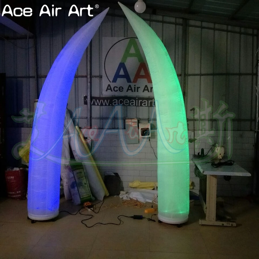 

Inflatable Air Cone With Colorful Light for Wedding Decoration, Lighting Ivory Pillar, Factory Directly, 2.5 m H, 2 PCs