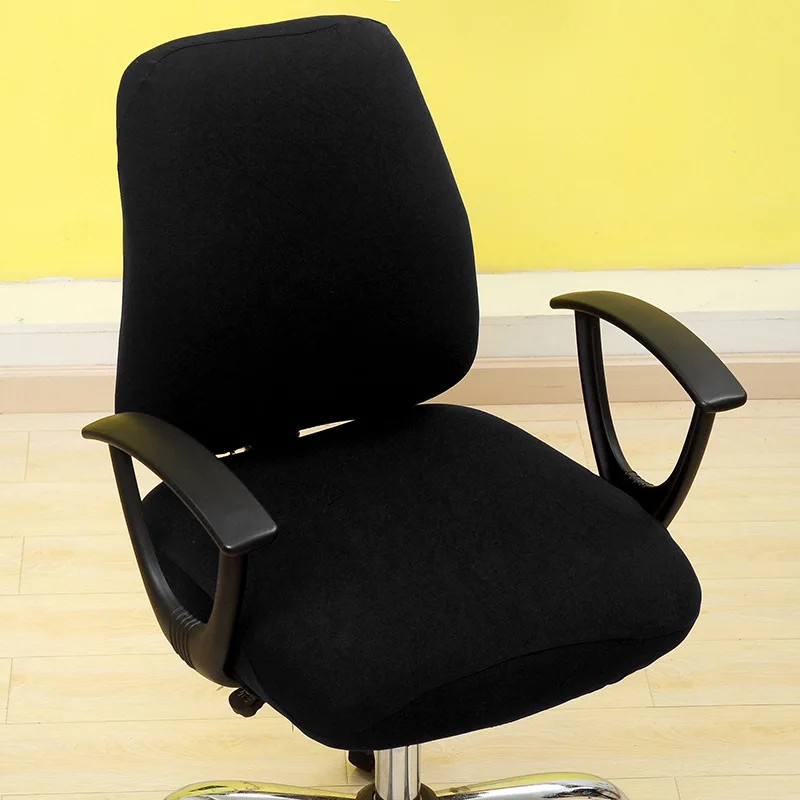 Solid Chair Cover Office Computer Spandex Split Seat Cover Universal Anti-dust Armchair Cover