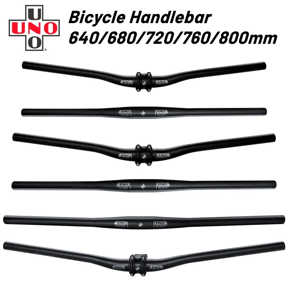 UNO MTB Bike Handlebar Mountain Bike Steering Wheel 31.8 640/680/720/760/800mm  For Bicycle Rise Flat Handle bar Bycicle Parts