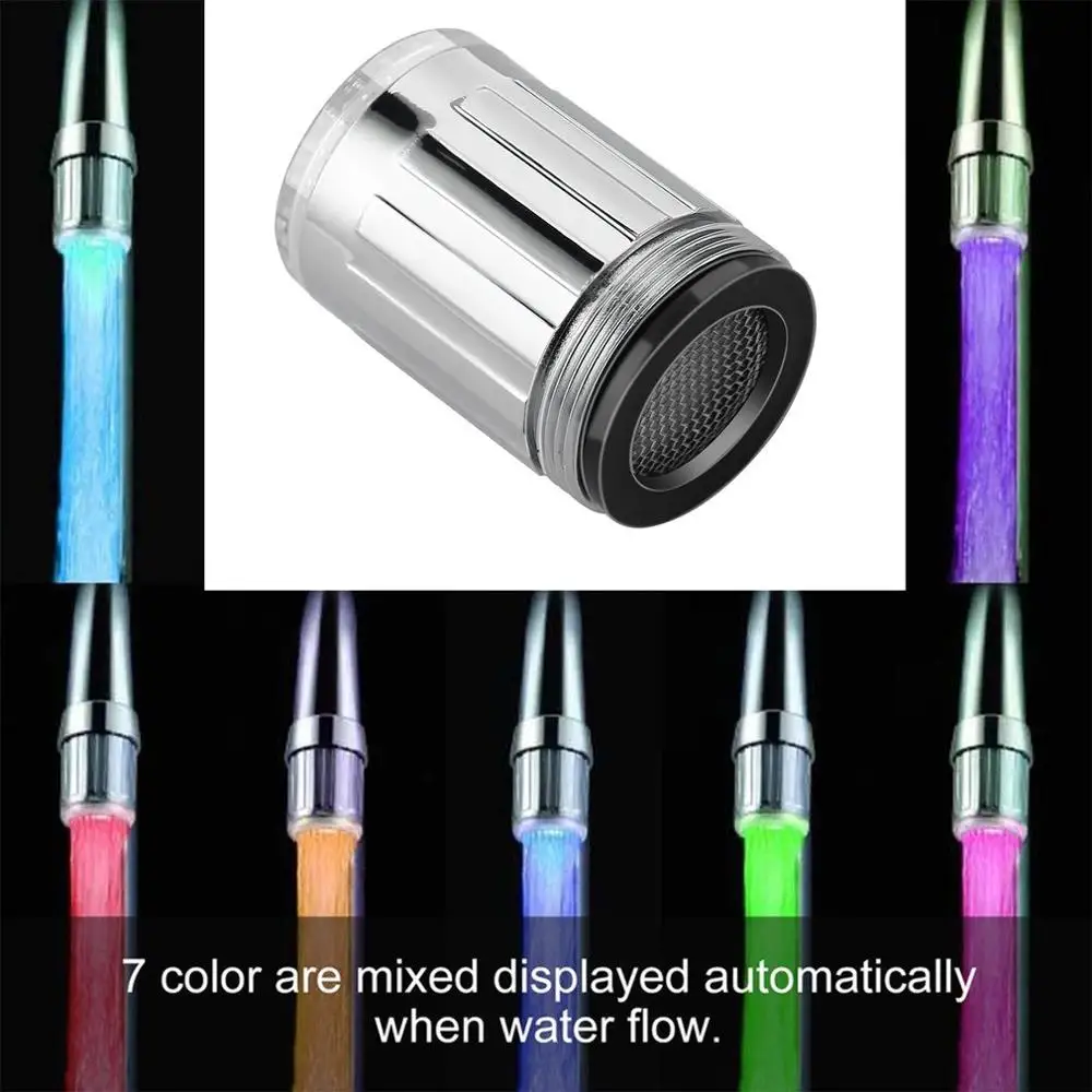 Light-up LED Water Faucet Changing Glow Kitchen Shower Tap Water Saving Novelty Luminous Faucet Nozzle Head Bathroom Light