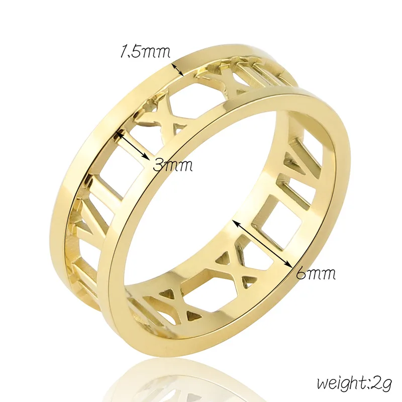 Edlen Schmuck Top Qualität Römische Zahl Ring Mode Frauen Ringe Für Frauen Edelstahl Schmuck Für Mädchen Schmuck Großhandel