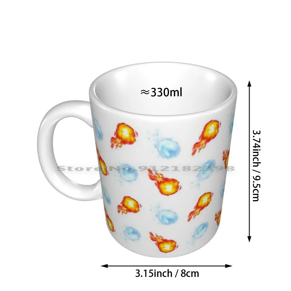 It’s Raining Fire & Ice Balls! Ceramic Mugs Coffee Cups Milk Tea Mug Pattern Party Super Bros Kart Brothers Super Fire Power