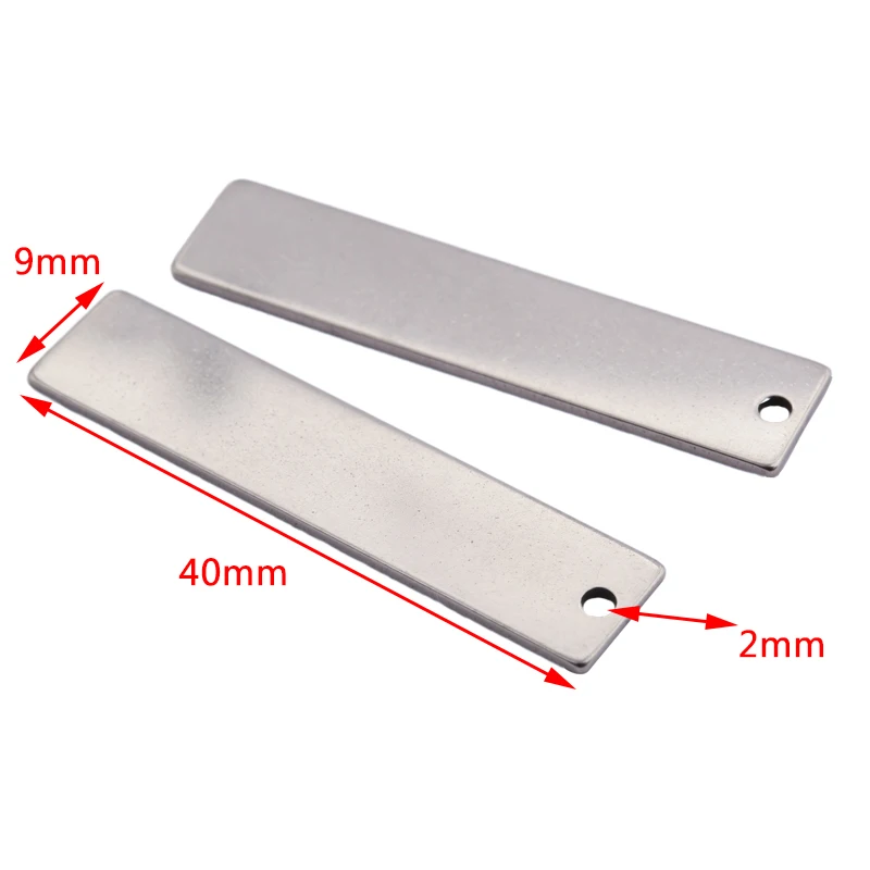 Janette Stainless Steel Rectangle Metal Stamping Blanks Tags Flat Bar Charms Pendant Diy Necklace Jeweley Findings 4x25mm 9x40mm