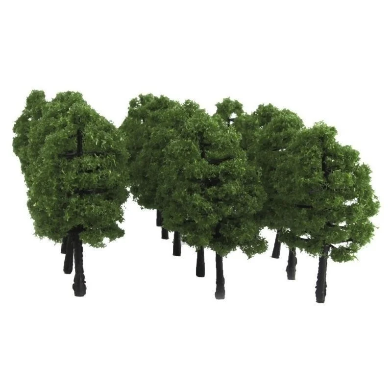 20/40 Stück grüne Modellbäume Zug Eisenbahn Modellbausatz Layout Landschaft Landschaft künstliche Miniatur Mini Baum Wargame Schreibtisch Dekor – Detail 8
