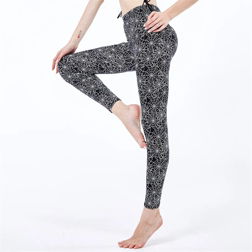 YRRETY Cao Cấp Quần Legging Nữ Thể Dục Quần Legging Nữ Nhện In Thun Tập Gym Tập Thể Quần Chạy Polyester Quần