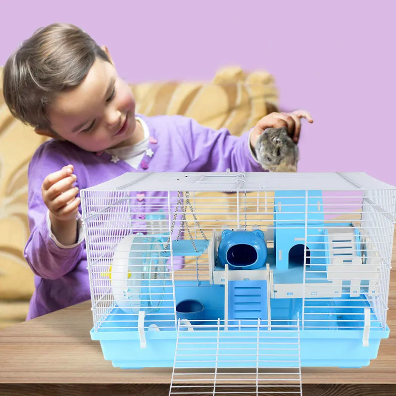 Hamster Luxury House Multifunction Pet Playground Hamster Nest Recreational Facilities Pulley Feed E11482