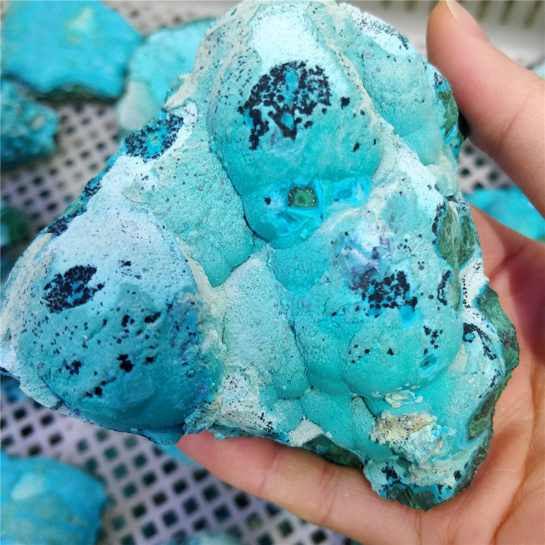 

Real Natural Gemstone Raw Rough Chrysocolla Specimen Crystals Spiritual Room Decoration Malachite Paragenic Mineral Ore Collect