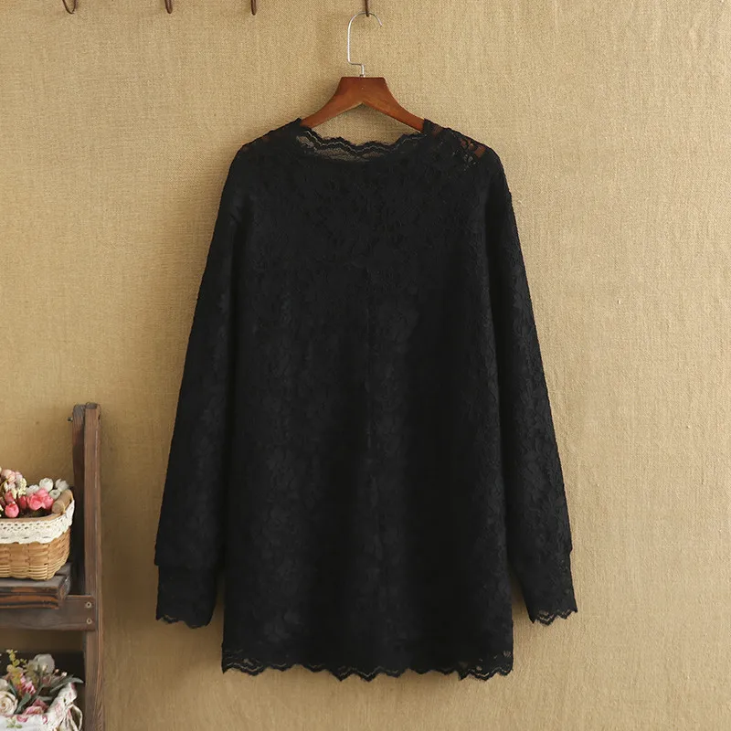 Plus Size Dress For Women In Spring And Autumn Dress Long Sleeves High Quality Lace Knee-Length Dress Large Size Dress 4XL-8XL