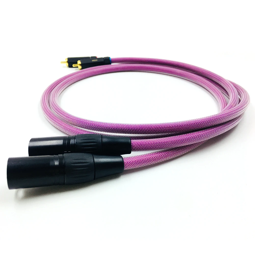 Hi-End OFC Hifi Speaker Cable 2 cores Audio speaker Wire Budweiser RCA Balanced cable