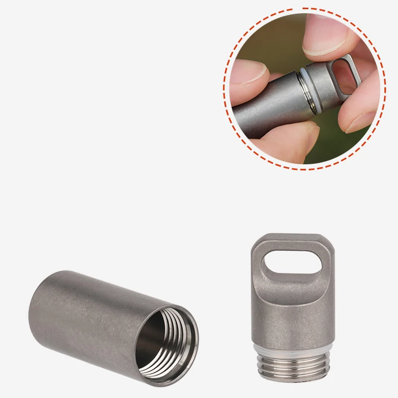 EDC Titanium Pill Cases Multifunctional Camping Equipment Titanium Seal Cabin Bacteriostatic Waterproof Non-toxic Drug Cases