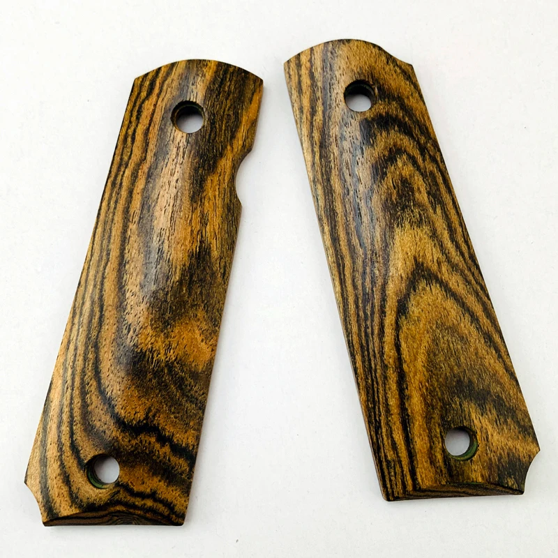 1 par de empuñaduras 1911, sándalo dorado Natural, tiras cruzadas de madera, empuñaduras de madera, parche, empuñaduras personalizadas, empuñaduras CNC