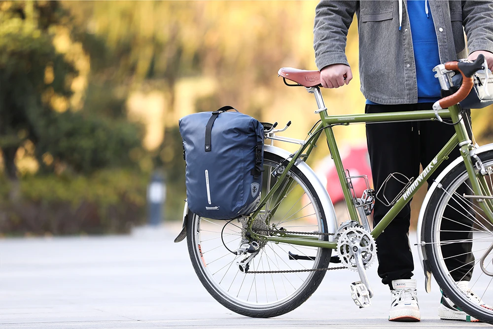 Rhinowalk Waterproof Bike Pannier Backpack 20L Trunk Bag Travel Cycling Bag Basket MTB Road Bicycle Rear Rack Tail Bag Accessory