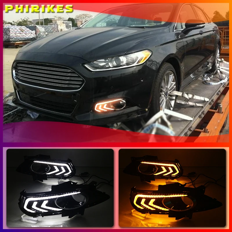 

For Ford Mondeo Fusion 2013 2014 2015 2016 Yellow Turning Signal Relay Waterproof Car DRL Lamp LED Daytime Running Light