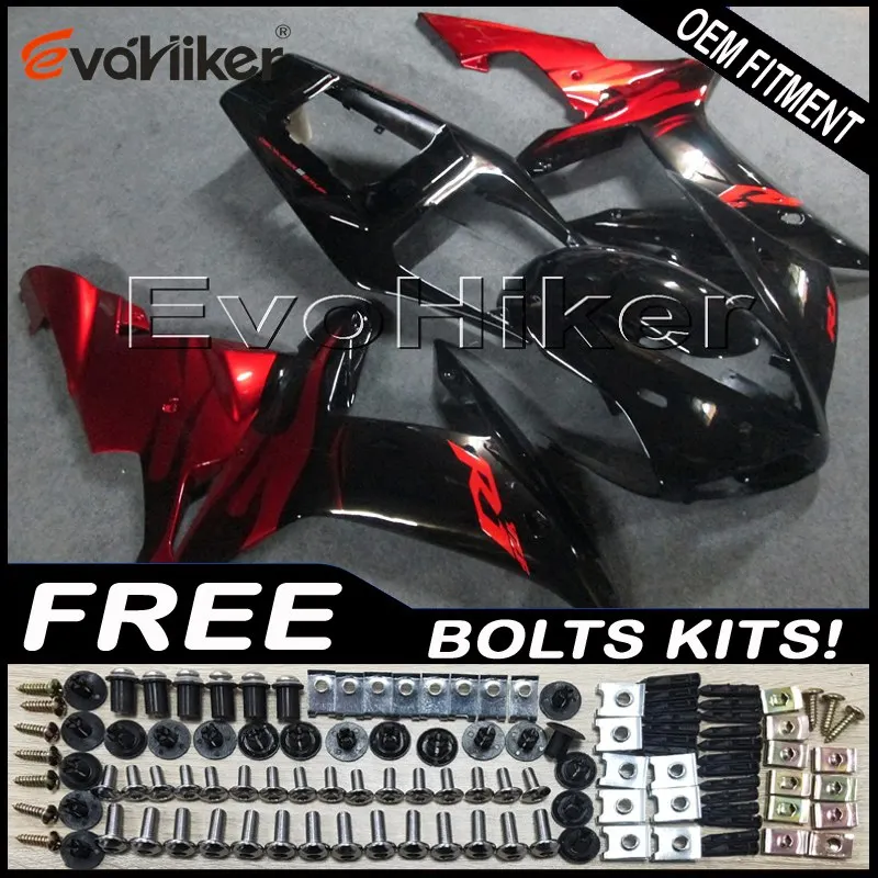 ABS Fairings for YZFR1 2002 2003 red black YZF-R1 02 03 motorcycle Fairing hull Body Kit Injection mold