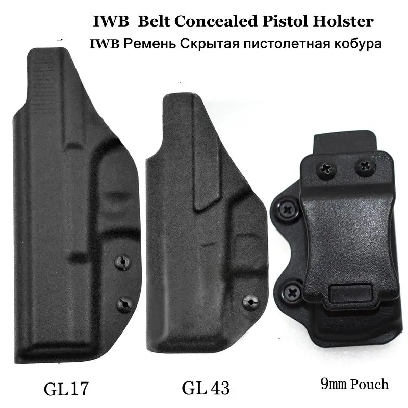 

Tactical IWB Gun Holster Case for Glock 43 GL17 Pistol Holder Carrier 9mm Magazine Pouch Belt Concealed Pistol Holster